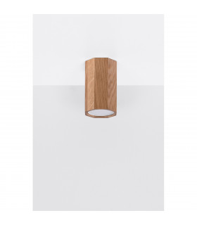 Zeke Oak Octagon Surface Mounted Downlight Wood 30cm-2