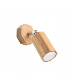 Zeke Oak Octagon Single Spotlight Wood 1x GU10-1