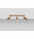 Zeke Oak Octagon Ceiling Spotlight Bar Wood 3x GU10-2