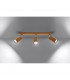 Zeke Oak Octagon Ceiling Spotlight Bar Wood 3x GU10-3