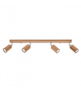 Zeke Oak Octagon Ceiling Spotlight Bar Wood 4x GU10-1