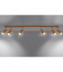 Zeke Oak Octagon Ceiling Spotlight Bar Wood 6x GU10-3