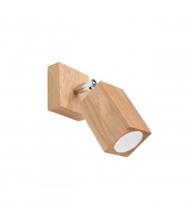Keke Oak Square Single Spotlight Wood 1x GU10-1
