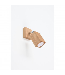 Keke Oak Square Single Spotlight Wood 1x GU10-2