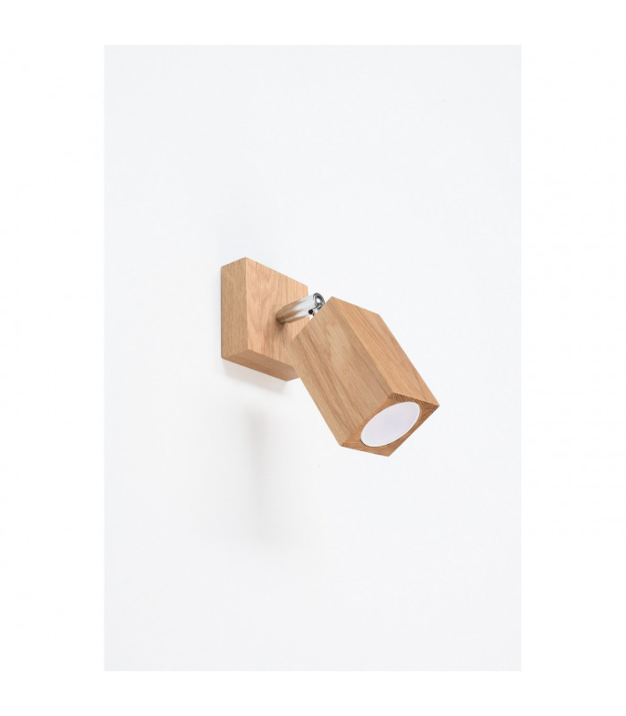 Keke Oak Square Single Spotlight Wood 1x GU10-2