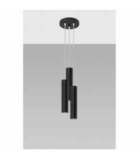 Lagos Cluster Pendant Ceiling Light Black 3x GU10-2
