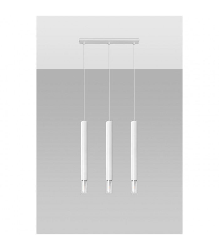 Wezyr Bar Pendant Ceiling Light White 3x G9-2