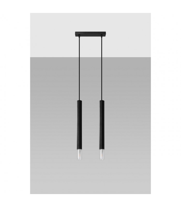 Wezyr Bar Pendant Ceiling Light Black 2x G9-2