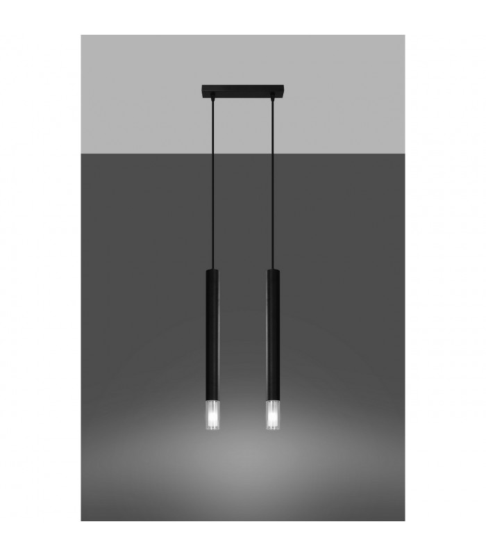 Wezyr Bar Pendant Ceiling Light Black 2x G9-3