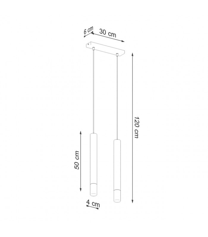 Wezyr Bar Pendant Ceiling Light Black 2x G9-4