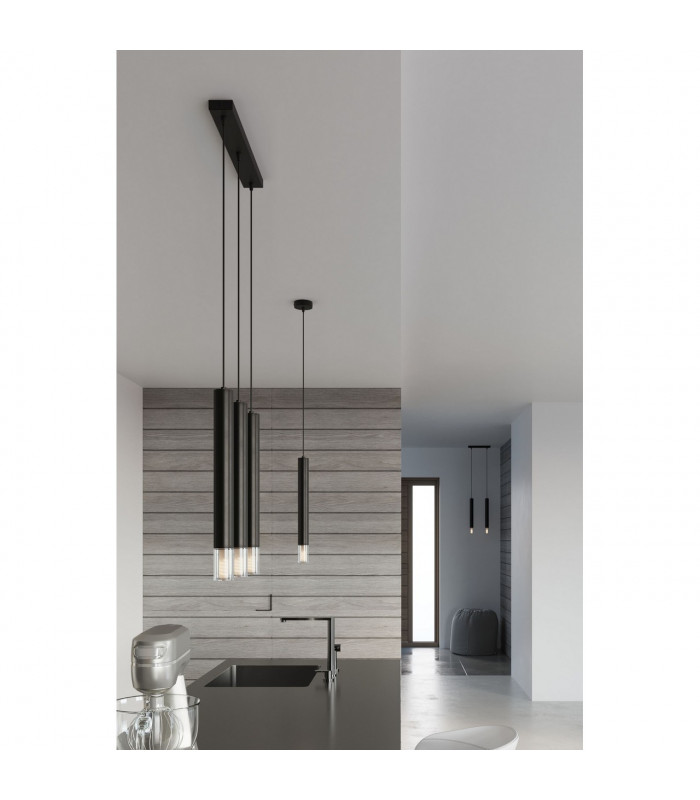 Wezyr Bar Pendant Ceiling Light Black 2x G9-7