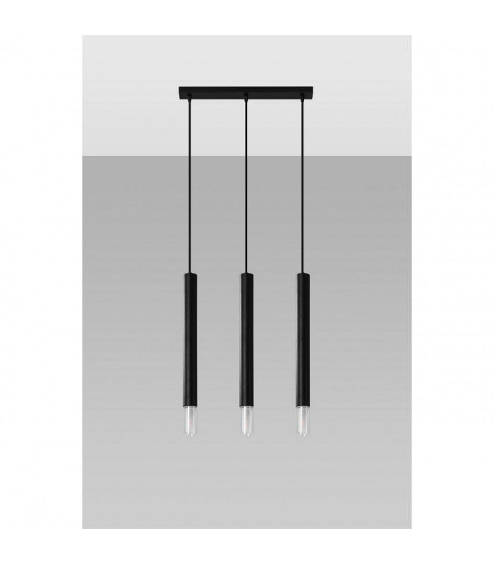 Wezyr Bar Pendant Ceiling Light Black 3x G9-2
