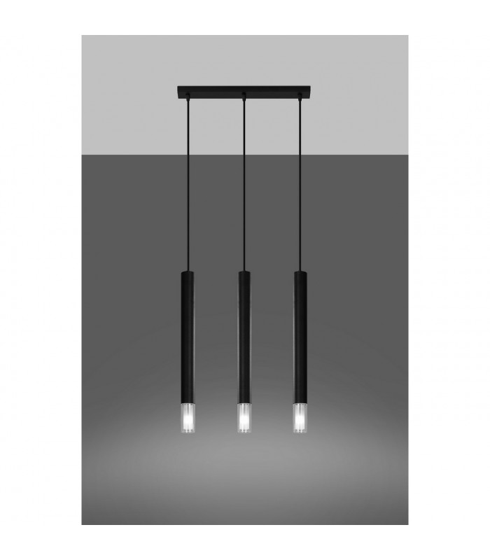 Wezyr Bar Pendant Ceiling Light Black 3x G9-3