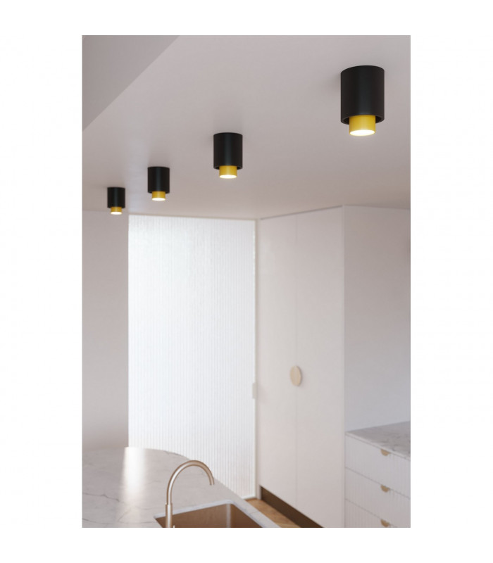 Nesi Surface Mounted Downlight Black Gold 1x GU10-8