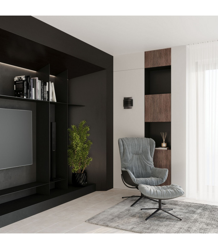 Hestia Up & Down Wall Lamp Black 21cm-6