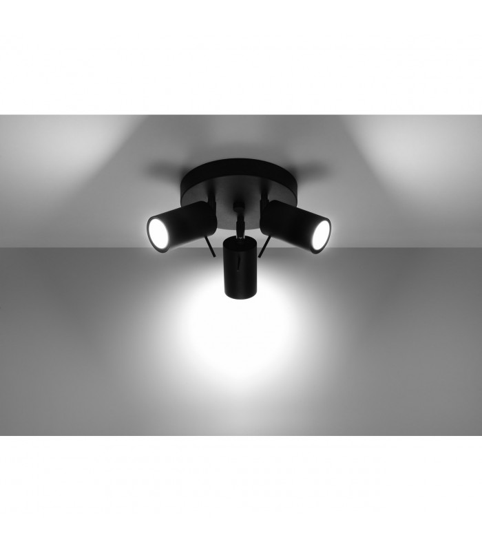 Ring Ceiling Spotlight Clusters Black 3x GU10-3