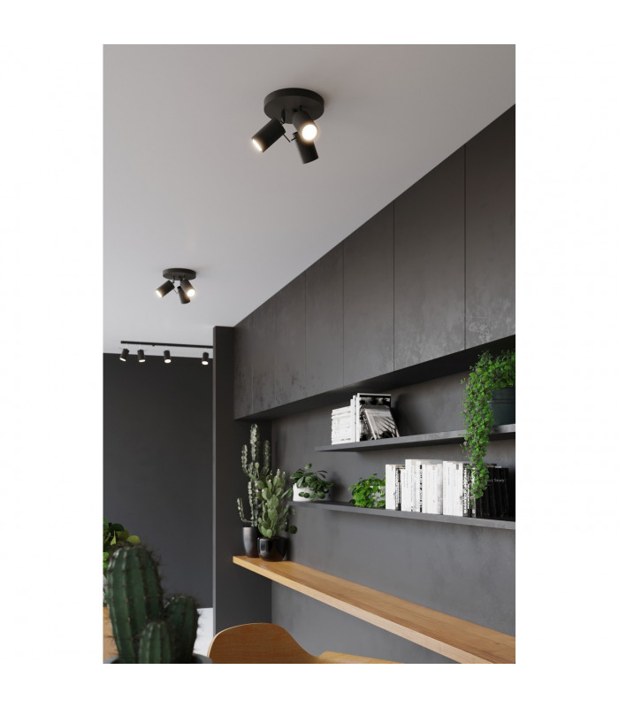 Ring Ceiling Spotlight Clusters Black 3x GU10-6