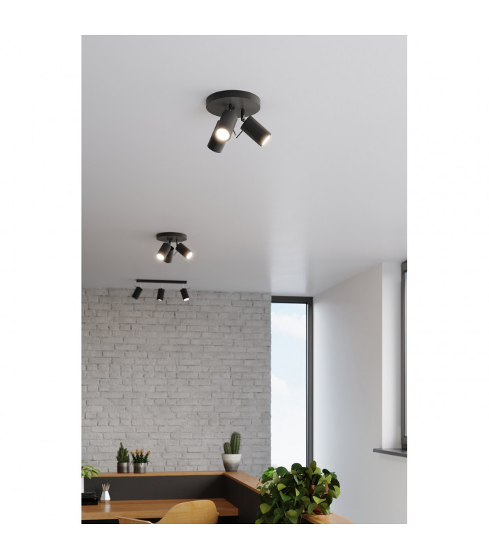Ring Ceiling Spotlight Clusters Black 3x GU10-7