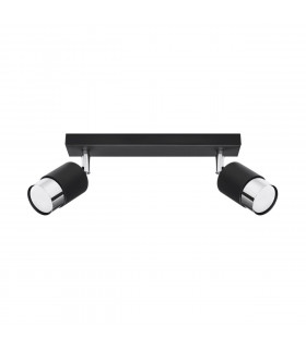 Nero Twin Ceiling Spotlight Black/Chrome 2x GU10-1