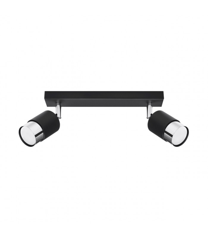 Nero Twin Ceiling Spotlight Black/Chrome 2x GU10-1