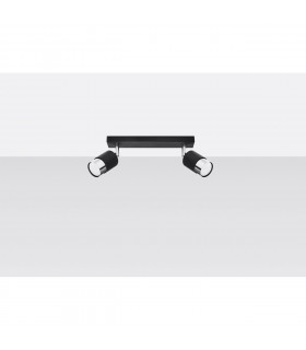 Nero Twin Ceiling Spotlight Black/Chrome 2x GU10-2