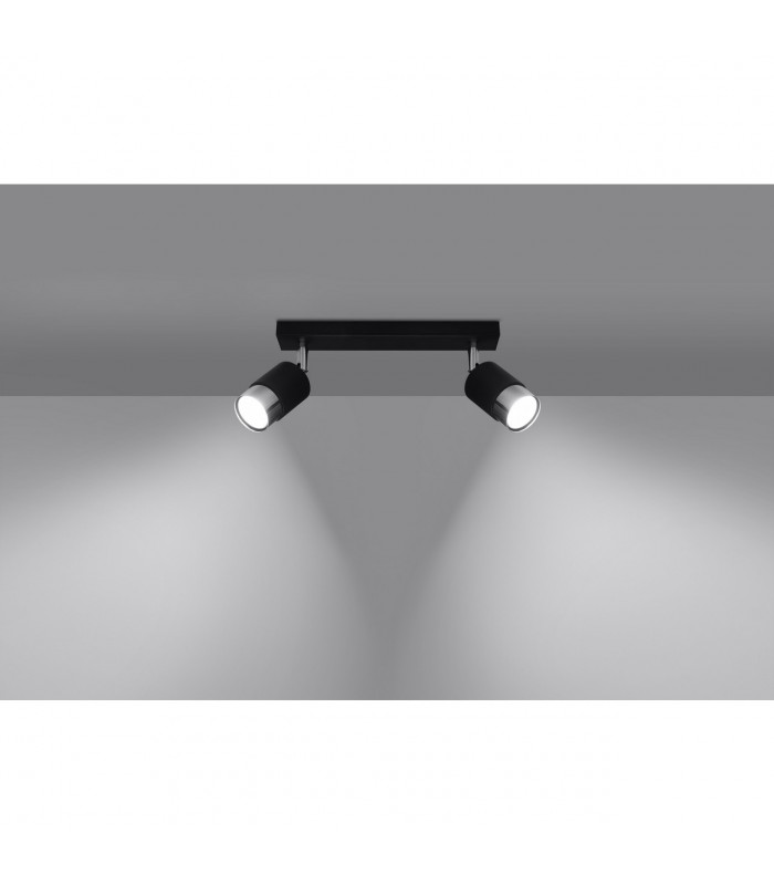 Nero Twin Ceiling Spotlight Black/Chrome 2x GU10-3