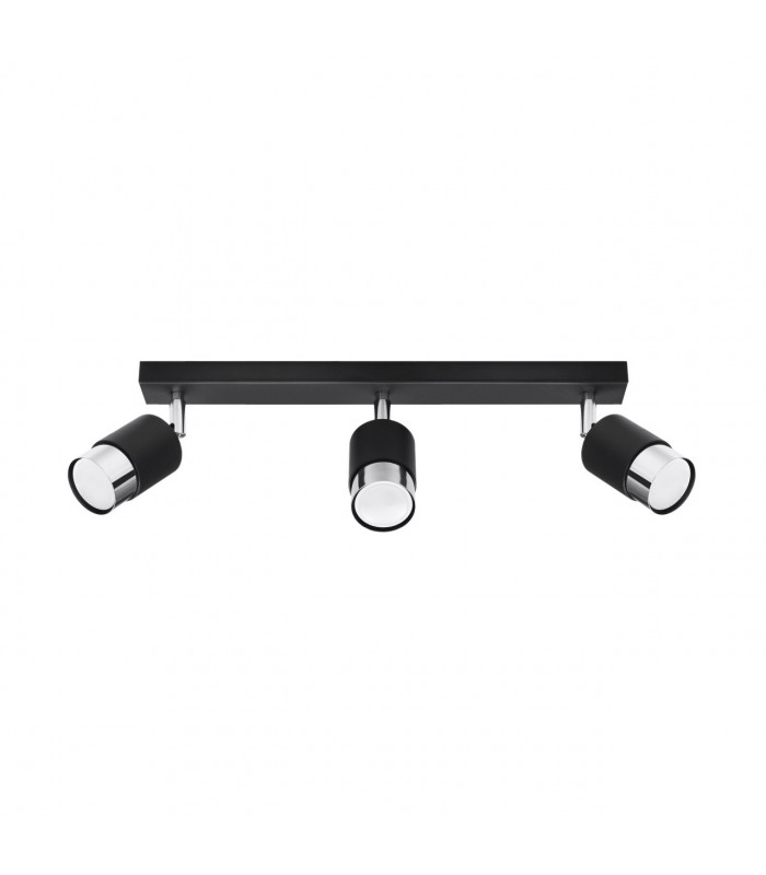 Nero Ceiling Spotlight Bar Black/Chrome 3x GU10-1