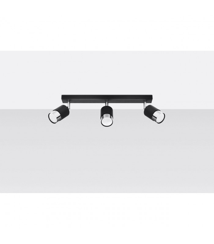 Nero Ceiling Spotlight Bar Black/Chrome 3x GU10-2