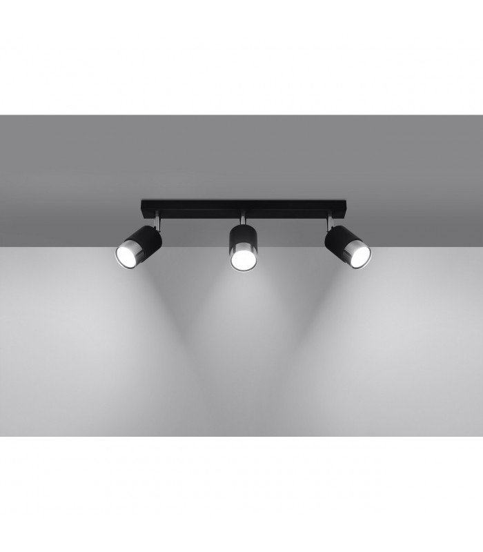 Nero Ceiling Spotlight Bar Black/Chrome 3x GU10-3