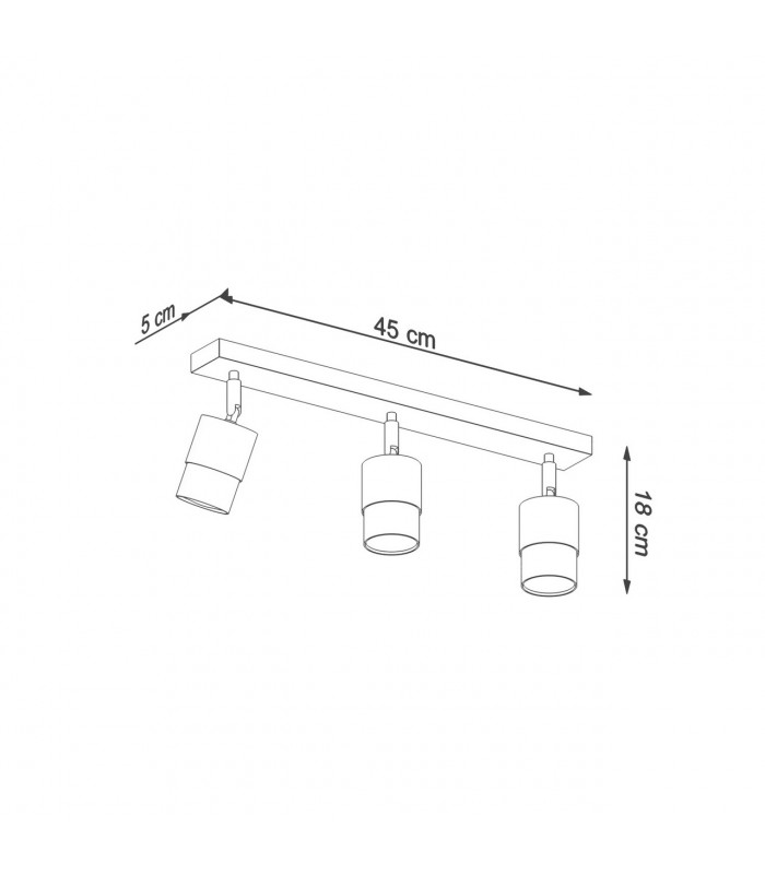 Nero Ceiling Spotlight Bar Black/Chrome 3x GU10-4
