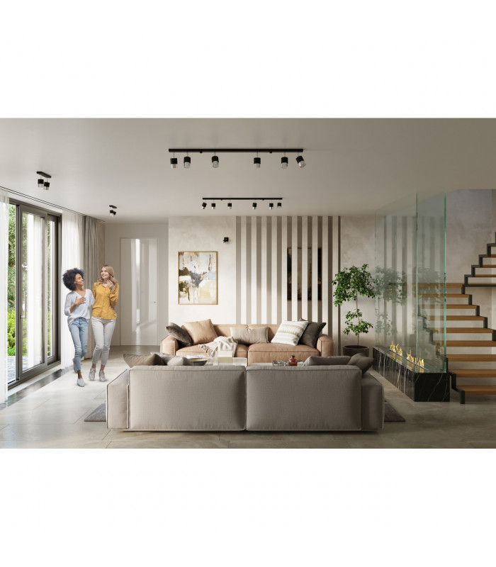 Nero Ceiling Spotlight Bar Black/Chrome 3x GU10-6