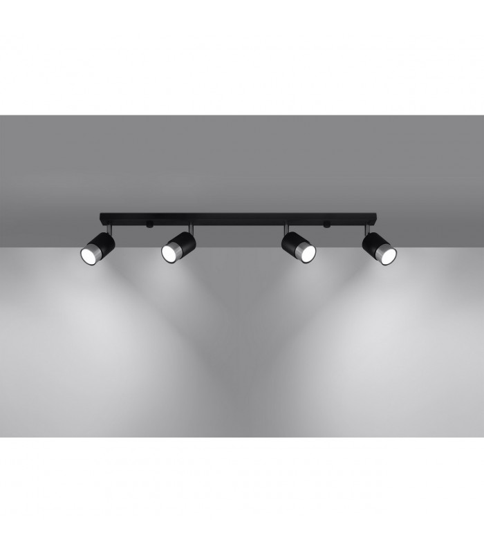 Nero Ceiling Spotlight Bar Black/Chrome 4x GU10-3