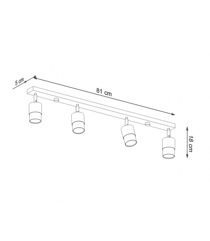Nero Ceiling Spotlight Bar Black/Chrome 4x GU10-4