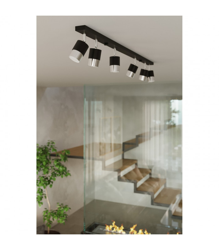 Nero Ceiling Spotlight Bar Black/Chrome 4x GU10-7