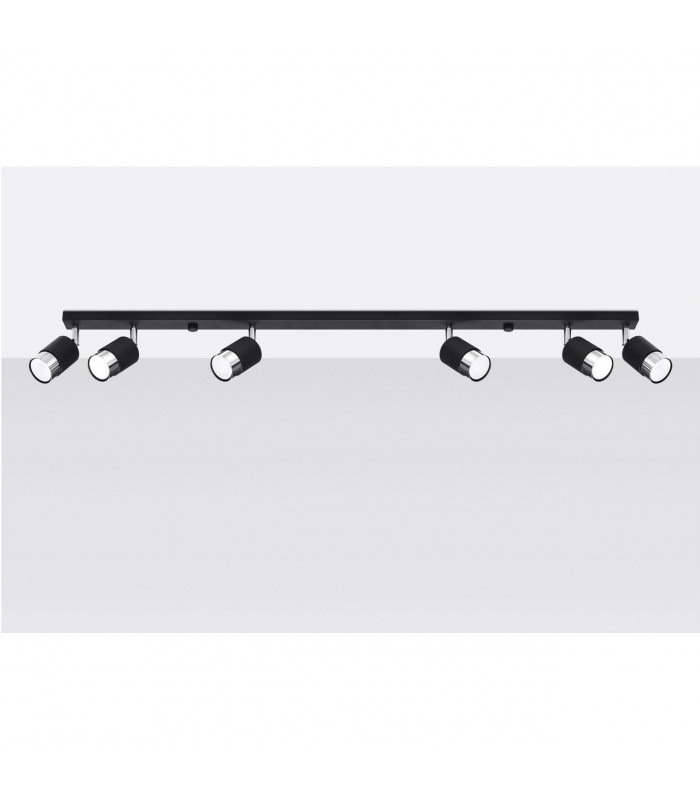 Nero Ceiling Spotlight Bar Black/Chrome 6x GU10-2