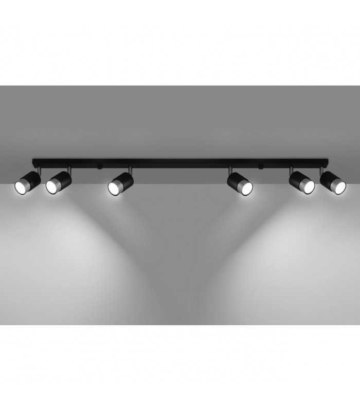 Nero Ceiling Spotlight Bar Black/Chrome 6x GU10-3