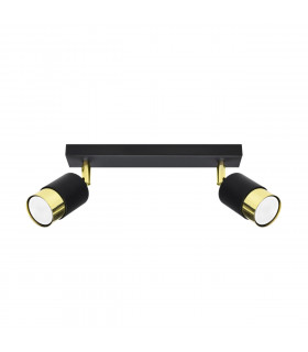 Nero Twin Ceiling Spotlight Black/Golden 2x GU10-1