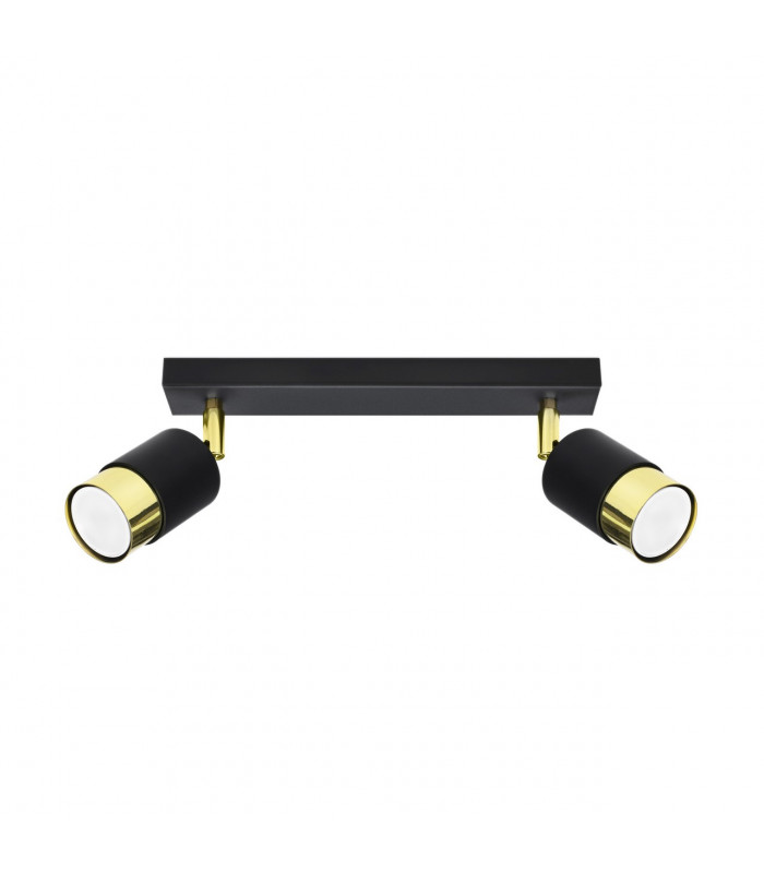 Nero Twin Ceiling Spotlight Black/Golden 2x GU10-1