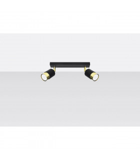 Nero Twin Ceiling Spotlight Black/Golden 2x GU10-2