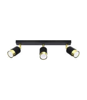 Nero Ceiling Spotlight Bar Black/Golden 3x GU10-1