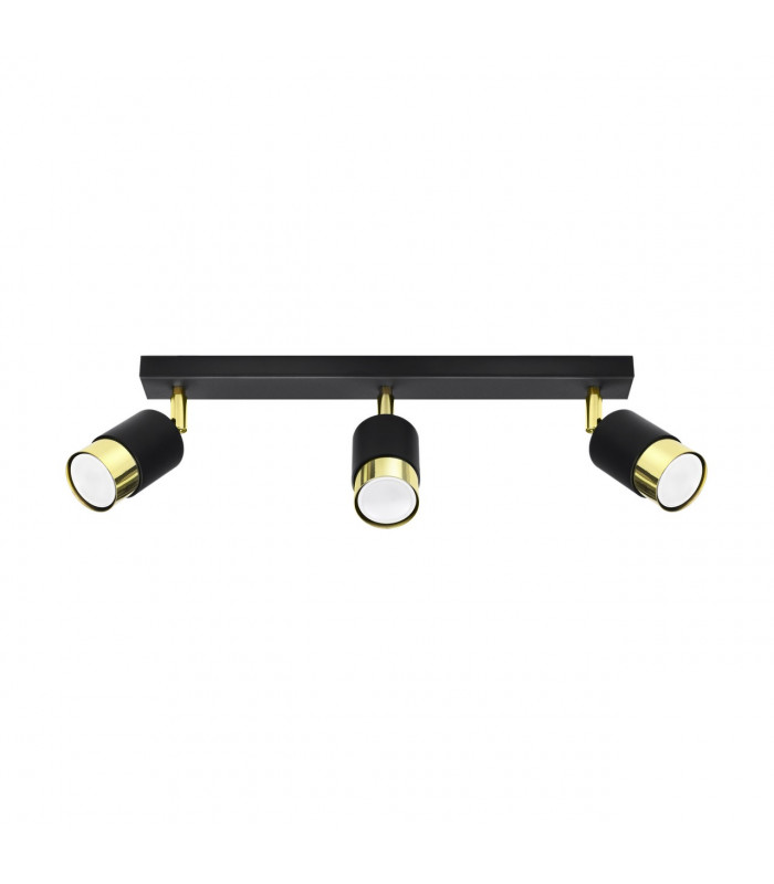 Nero Ceiling Spotlight Bar Black/Golden 3x GU10-1