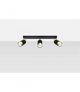 Nero Ceiling Spotlight Bar Black/Golden 3x GU10-2
