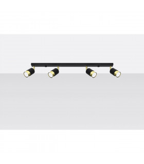 Nero Ceiling Spotlight Bar Black/Golden 4x GU10-2