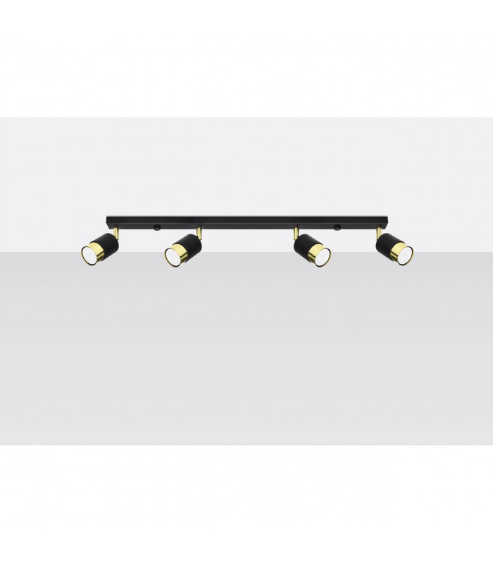 Nero Ceiling Spotlight Bar Black/Golden 4x GU10-2