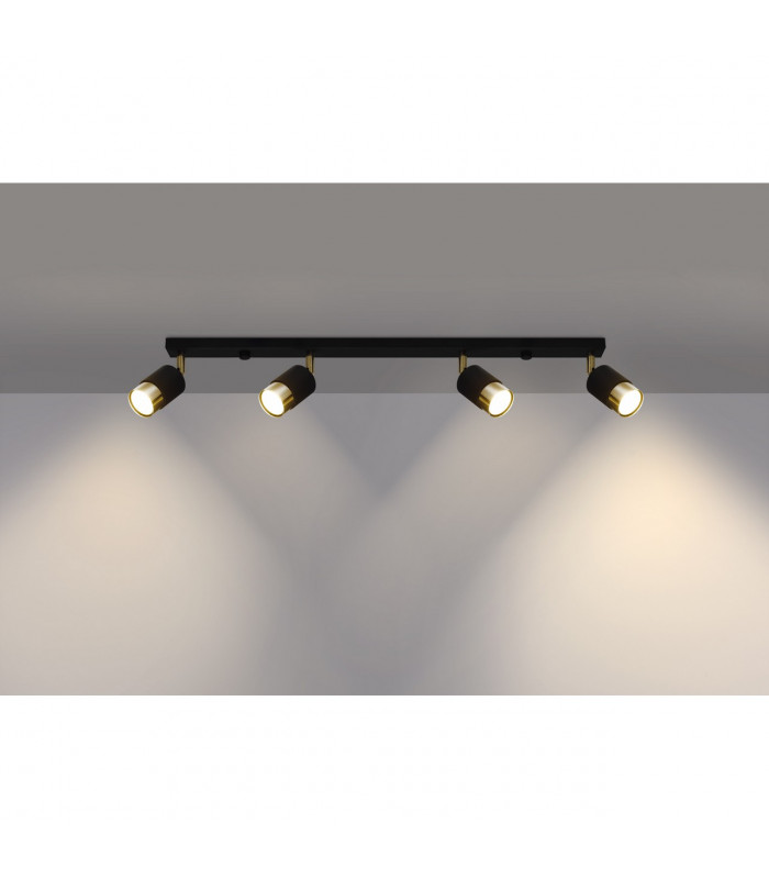Nero Ceiling Spotlight Bar Black/Golden 4x GU10-3
