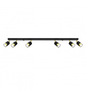 Nero Ceiling Spotlight Bar Black/Golden 6x GU10-1