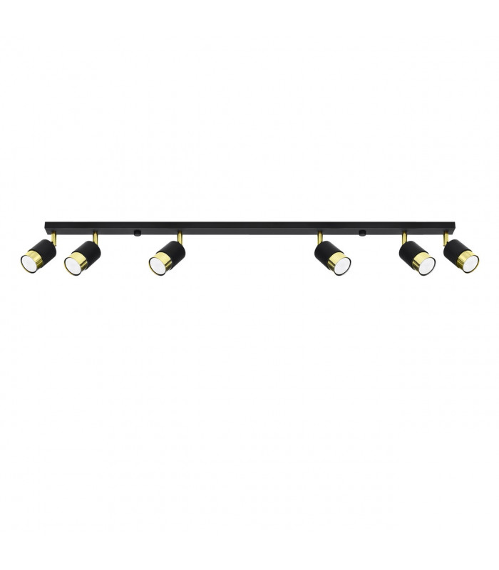 Nero Ceiling Spotlight Bar Black/Golden 6x GU10-1