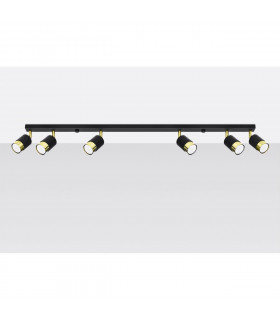 Nero Ceiling Spotlight Bar Black/Golden 6x GU10-2