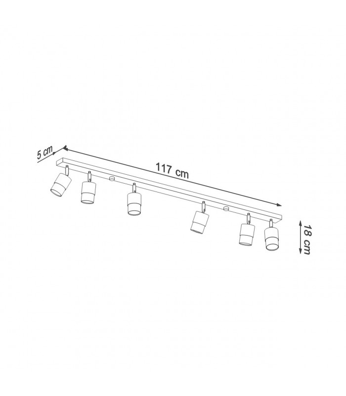 Nero Ceiling Spotlight Bar Black/Golden 6x GU10-4