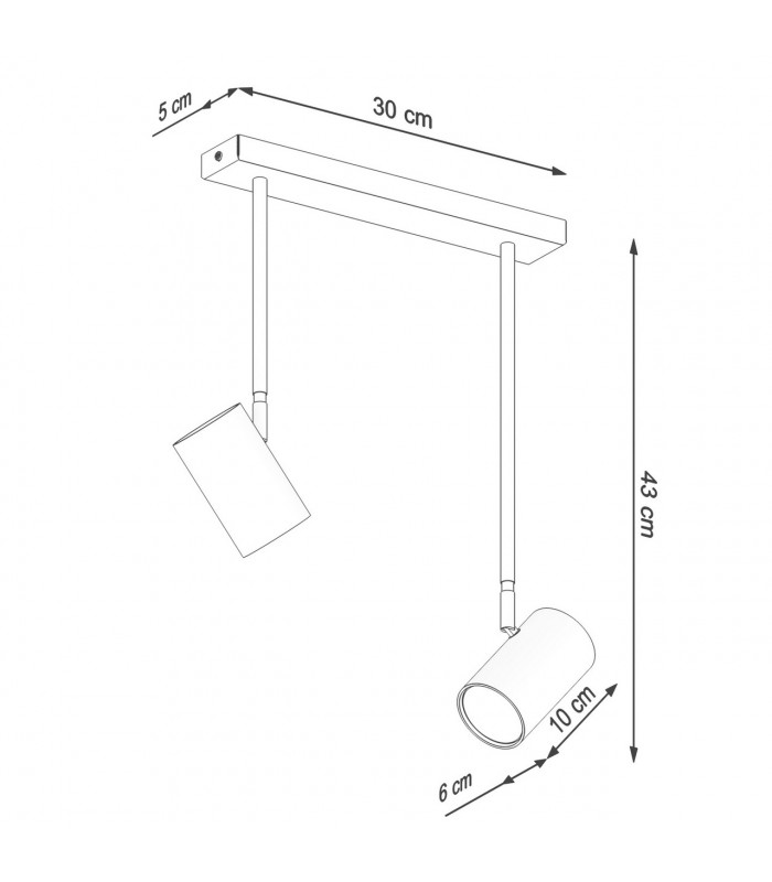 Norano Twin Ceiling Spotlight Black 2x GU10-6